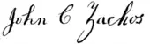 signature de John Celivergos Zachos