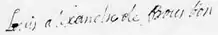 Signature de Louis-Alexandre de Bourbon