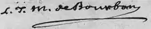 Signature de Louis de Bourbon