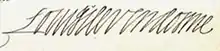 Signature de Louis de Bourbon-Vendôme