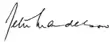 Signature de Peter Mandelson