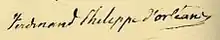 Signature de Ferdinand-Philippe d'Orléans