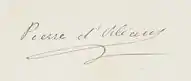 Signature de Pierre d’Orléans