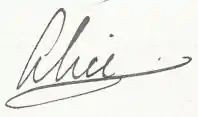 Signature de Alice de Battenberg(de) Alice von Battenberg(el) Αλίκη του Μπάττενμπεργκ