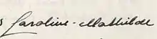 Signature de Caroline-Mathilde de Danemark