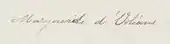 signature de Marguerite d'Orléans (1869-1940)