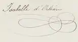 Signature de Marie-Isabelle d'Orléans