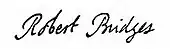 signature de Robert Bridges (poète)