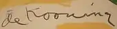 signature de Willem de Kooning