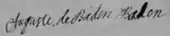 signature d'Auguste de Bade-Bade