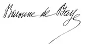 signature de Marie-Béatrice de Baye