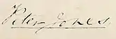 signature de Peter Jones