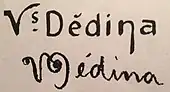 signature de Venceslas Dédina