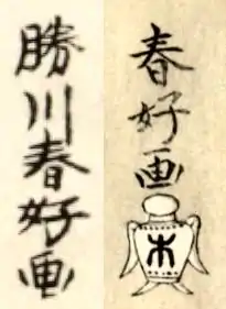 signature de Katsukawa Shunkō I