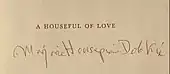 signature de Marjorie Housepian Dobkin