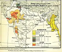 1909 : Pourcentage de sikhs, de bouddhistes, et de jaïns.