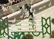 Kevin Staut et Silvana*HDC lors du Saut Hermès à Paris (mars 2012).