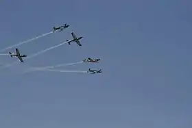 La patrouille Silver Falcons en pleine démonstration avec ses Pilatus PC-7