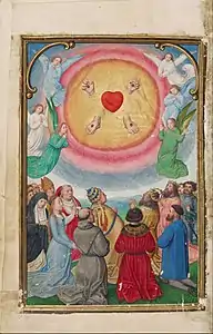 Adoration des cinq plaies du Christ, f.335v.