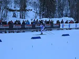 SImon Fourcade lors du sprint en biathlon