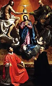 Le Couronnement de la Vierge avec saints, entre 1642 et 1647.