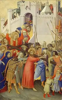 Le Portement de Croix, retable Orsini, Simone Martini, musée du Louvre, vers 1320-1330.