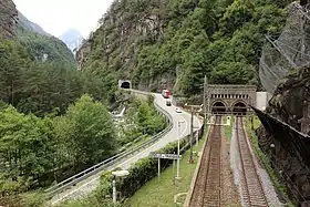 Le portail sud du tunnel du Simplon.