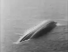 L'Andrea Doria après avoir chaviré.