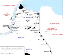Carte de la ligne de front avant l'attaque du Front de Volkhov.