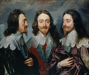 Triple portrait de Charles Ier d'Angleterre, Antoine Van Dyck.