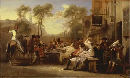 Chelsea Pensioners Receiving the Gazette Announcing the Battle of Waterloo (esquisse de 1819), Yale Center for British Art