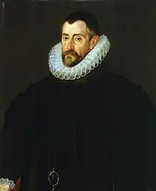 Portrait d'un homme barbu portant une fraise et une ample veste noire