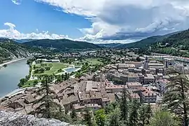 La ville de Sisteron vue depuis la citadelle.