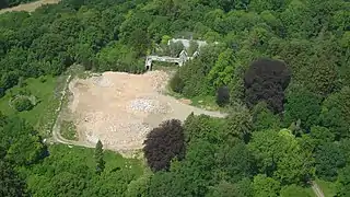 Le site du château après sa destruction (2018)