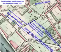 Site sur plan de 1823.