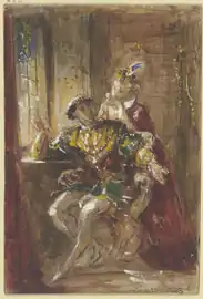 Cavalier assis avec une dame, Francfort, musée Städel.