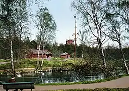 Une carte postale de Skansen (1900), coloriée à la main.