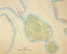 Carte de Skeppsholmen de 1852