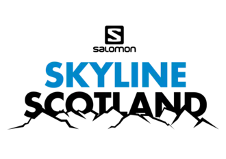 logo représentant le texte « Skyline Scotland » au-dessus de montagnes