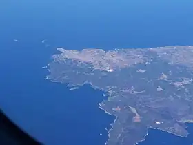 Photo aérienne de l'aéroport de Skyros.