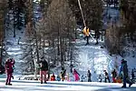 Slackline au front de neige de Vars (Photo par Nicolas Vigneron).