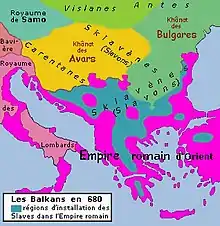 Balkans et Europe centrale vers 680
