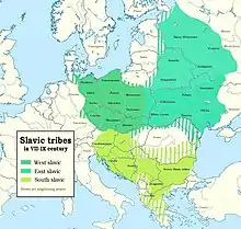 Tribus slaves du VIIe au IXe siècle.