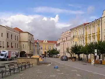 Slavonice : place de la Paix.