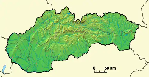 Carte des principaux sommets de Slovaquie