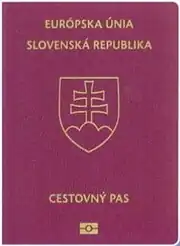 Couverture d'un passeport slovaque