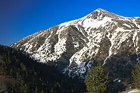 Vue du sommet depuis le sud.