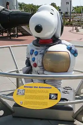 Statue de Snoopy au Centre spatial Kennedy.