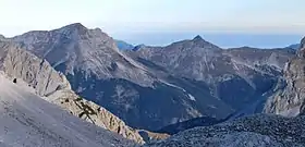 Vue de la face sud du Soiernspitze et du Krapfenkarspitze