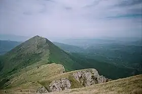 Le mont Sokolov kamen dans le massif de la Suva planina.